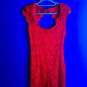 Red Dress with Open Back